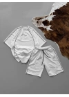 Logo Detay Oversize Unisex Takım Beyaz