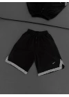 Logolu Basic Unisex Şort Siyah