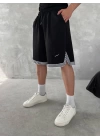 Logolu Basic Unisex Şort Siyah