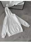 Maskeli Unisex Şardonlu Hırka Beyaz