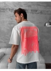 Monarch Unisex Oversize T-Shirt Beyaz-Pembe