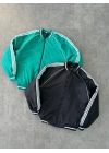 Nakışlı Oversize Unisex Bomber Ceket Siyah