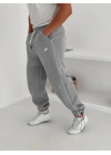 Nakışlı Şardonlu Unisex Baggy Eşofman Gri