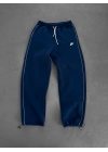 Nakışlı Şardonlu Unisex Baggy Eşofman Lacivert