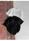 Nakışlı Unisex Oversize Tshirt Beyaz