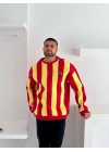 Oversize Taraftar Unisex Sweatshirt Sarı-Kırmızı