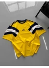 Parçalı Unisex Taraftar Tshirt Sarı