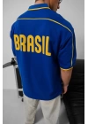 Polo Yaka Brasıl Oversize Tshirt Lacivert