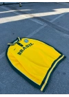 Polo Yaka Brasil Unisex Sweatshirt Sarı