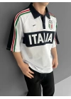 Polo Yaka İtalya Oversize Tshirt Beyaz