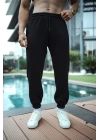 Şardonlu Unisex Basic Eşofman Siyah