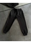 Şardonlu Unisex Basic Eşofman Siyah