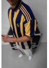 Şeritli Taraftar Unisex Polo Yaka Tshirt Sarı-Lacivert