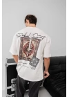 Sırt Baskı Oversize Tshirt Beyaz