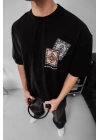 Sırt Baskı Oversize Tshirt Siyah