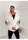 Spider Unisex Oversize Hırka Beyaz