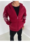 Spider Unisex Oversize Hırka Kırmızı