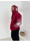 Spider Unisex Oversize Hırka Kırmızı