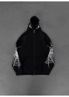 Spider Unisex Oversize Hırka Siyah