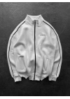 STWD Unisex Şardonlu Oversize Hırka Beyaz
