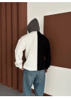 Taraftar Kar Maske Unisex Hırka Siyah-Beyaz
