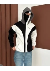Taraftar Kar Maske Unisex Hırka Siyah-Beyaz