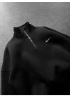 Yaka Detay Sweatshirt Siyah