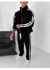 Yan Şerit Oversize Eşofman Takımı Siyah