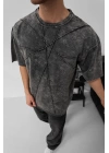 Yıkamalı Oversize Tshirt Antrasit