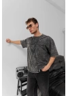 Yıkamalı Oversize Tshirt Antrasit