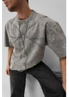 Yıkamalı Oversize Tshirt Gri