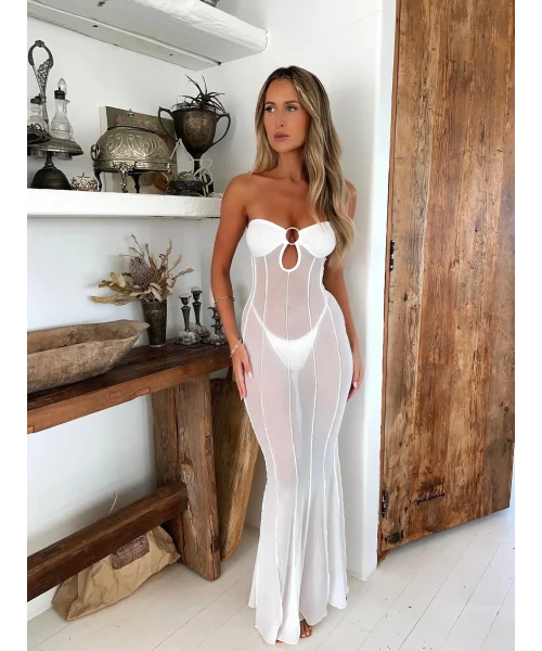 Stormi Pareo Elbise Beyaz