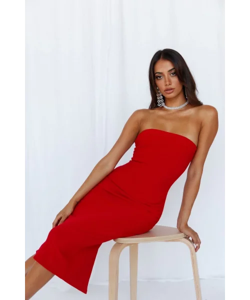 Straplez Maxi Elbise