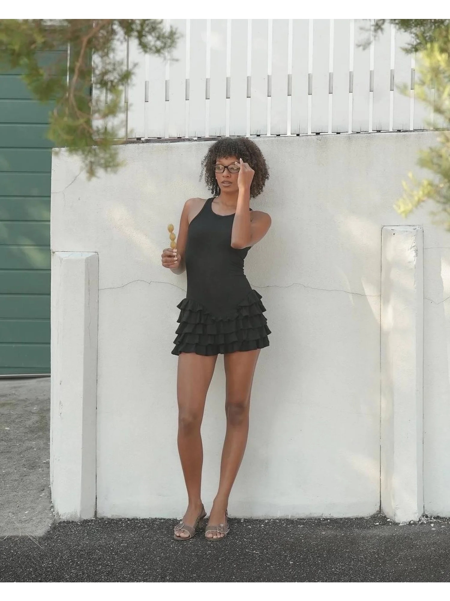 Babydoll Mini Elbise Siyah