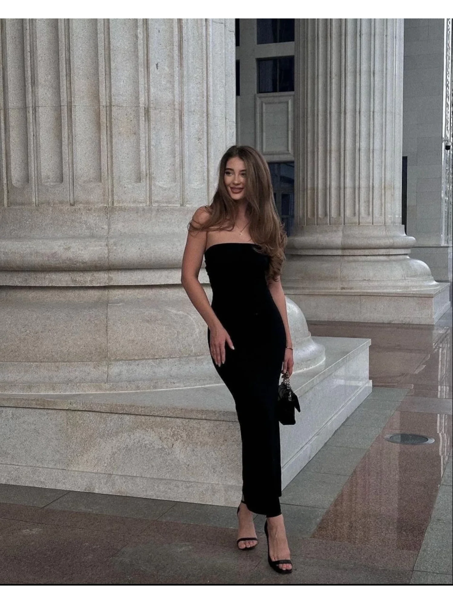 Straplez Maxi Elbise