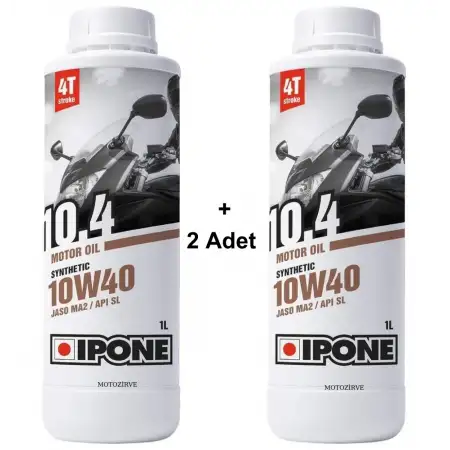Ipone 10.4 10W40 4T Sentetik Motosiklet Yağı 1 Litre (2 Adet)