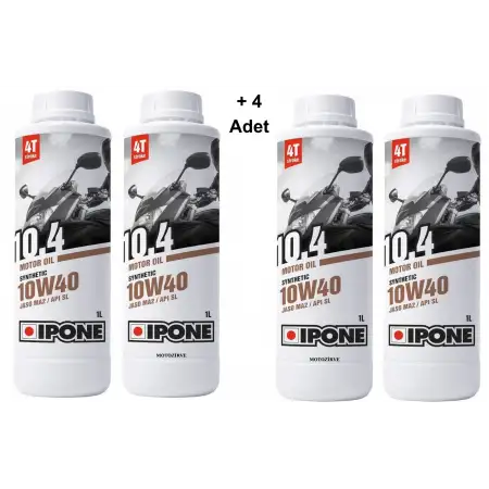 Ipone 10.4 10W40 4T Sentetik Motosiklet Yağı 1 Litre (4 Adet)