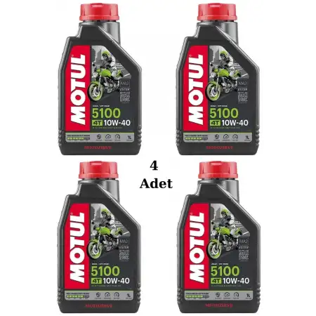 Motul 5100 10W-40 Motosiklet Yağı 4T Motor Yağı 1 Litre (4 Adet)