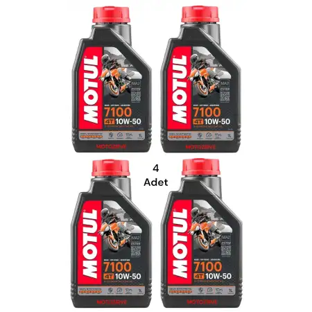 Motul 7100 10W50 4T Tam Sentetik Motosiklet Motor Yağı 1 Litre (4 Adet)