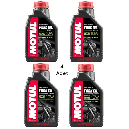 Motul Fork Oil Expert 10W Medium Motosiklet Amortisör Yağı 1 Litre (4 Adet)