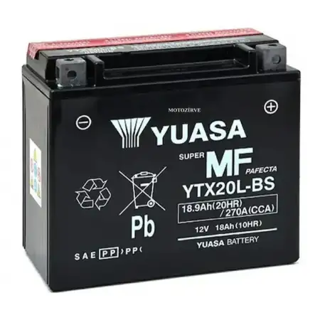 Yuasa Akü YTX20L-BS 18.9 Amper 12 Volt 270 CCA Motosiklet ATV Aküsü (Bakım Gerektirmez),ytx20lbs