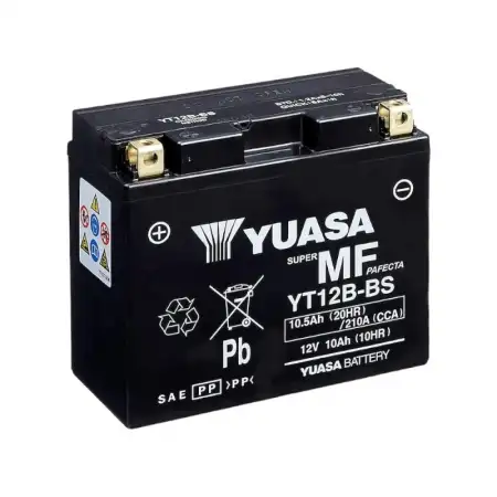 Yuasa YT12B-BS (CP) 10.5 Amper 12 Volt 210 CCA Motosiklet Aküsü (Bakım Gerektirmez),yt12bbs