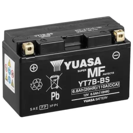 Yuasa YT7B-BS 6,8 Amper 12V 110 CCA Motosiklet Aküsü (Bakım Gerektirmez),yt7bbs