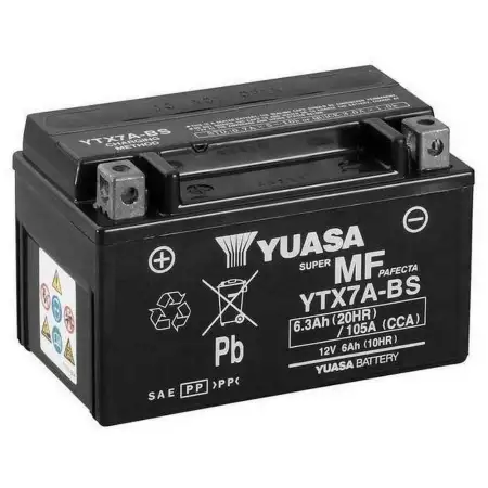 Yuasa YTX7A-BS (CP) 6,3 Ah Motosiklet Aküsü 12 Volt 105 Bakımsız, ytx7abs