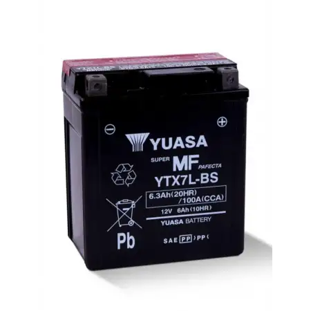 Yuasa YTX7L-BS (CP) Motosiklet Aküsü, 6.3 Amper 12 Volt 100 CCA Bakım Gerektirmez,ytx7lbs