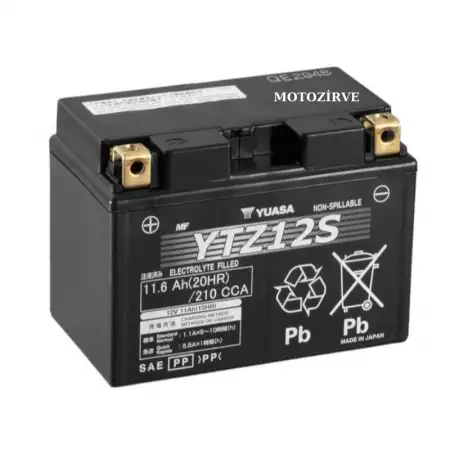 Honda (CBR 1100 XX 01-04) 11 Amper Yuasa YTZ12S Yüksek Performans Bakımsız Akü
