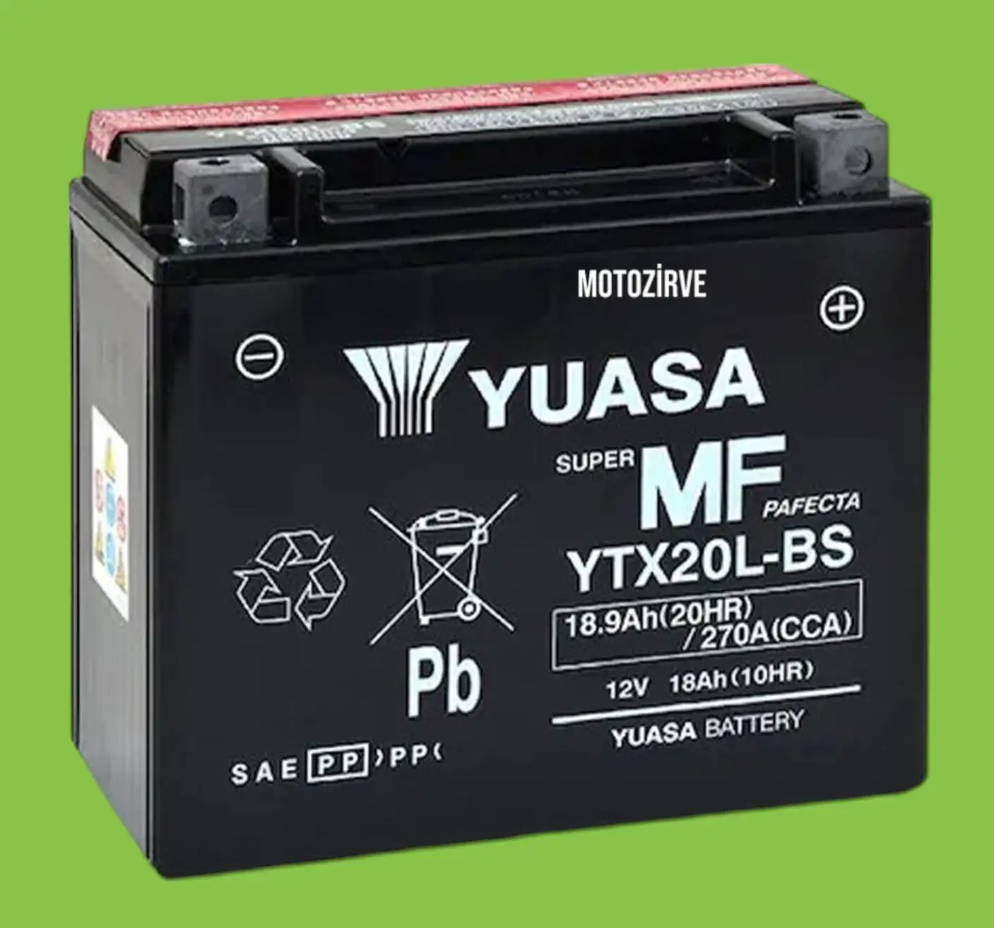 Yuasa Akü YTX20L-BS 18.9 Amper 12 Volt 270 CCA Motosiklet ATV Aküsü (Bakım Gerektirmez),ytx20lbs