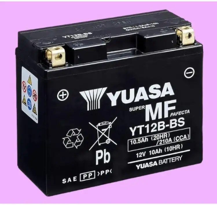 Yuasa YT12B-BS (CP) 10.5 Amper 12 Volt 210 CCA Motosiklet Aküsü (Bakım Gerektirmez),yt12bbs