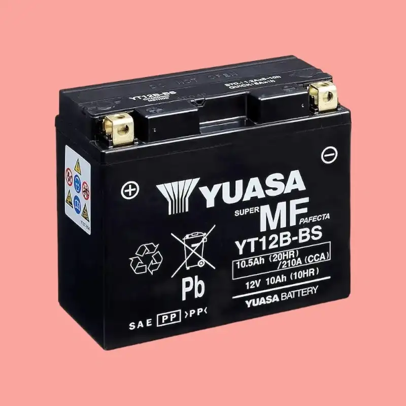 Yuasa YT12B-BS 10.5 Amper 12 Volt 210 CCA Motosiklet Aküsü (Bakım Gerektirmez),yt12bbs