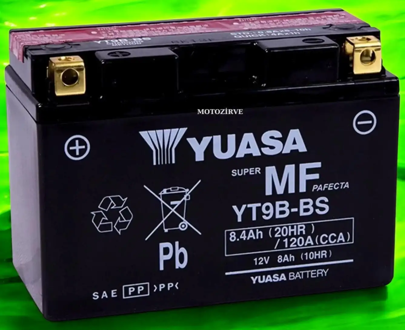 Yuasa YT9B-BS (CP) 8.4 Amper 12V 120 CCA Motosiklet Aküsü (Bakım Gerektirmez),yt9bbs